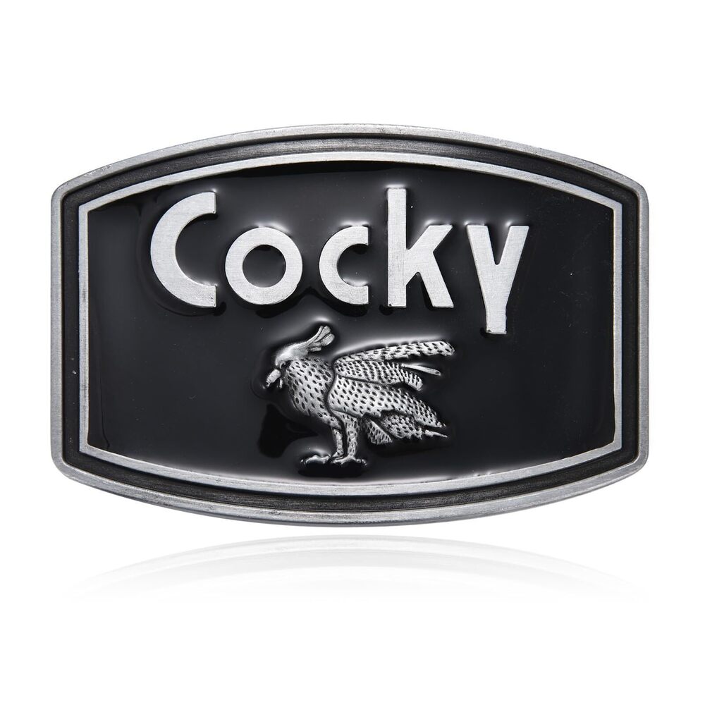6210 Western Belt Buckle , Rooster Design, Zinc Alloy, Black, Large